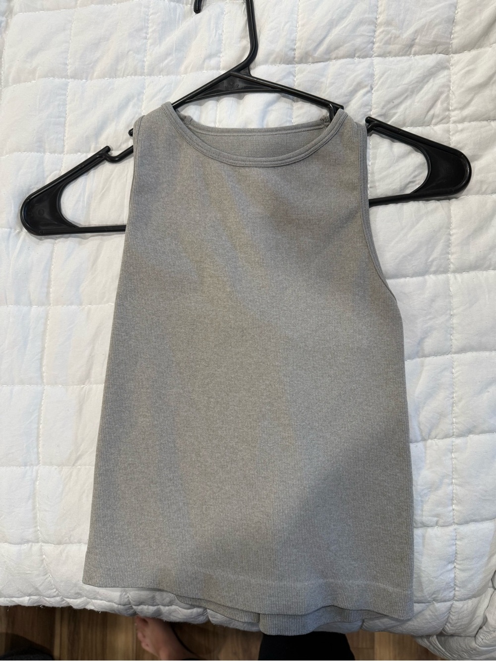 Sleeveless Gray Ribbed Tank Top - Classic Women's Layering Shell